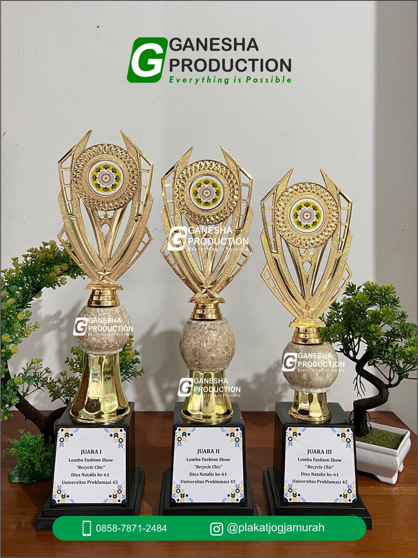 Piala Plastik Custom Universitas Proklamasi 45
