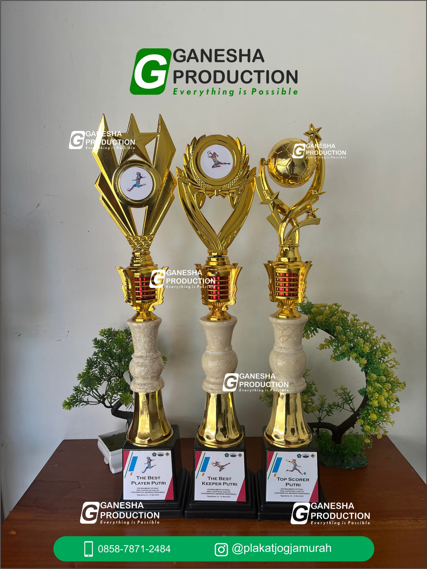 Piala Plastik Turnamen Futsal Elegan