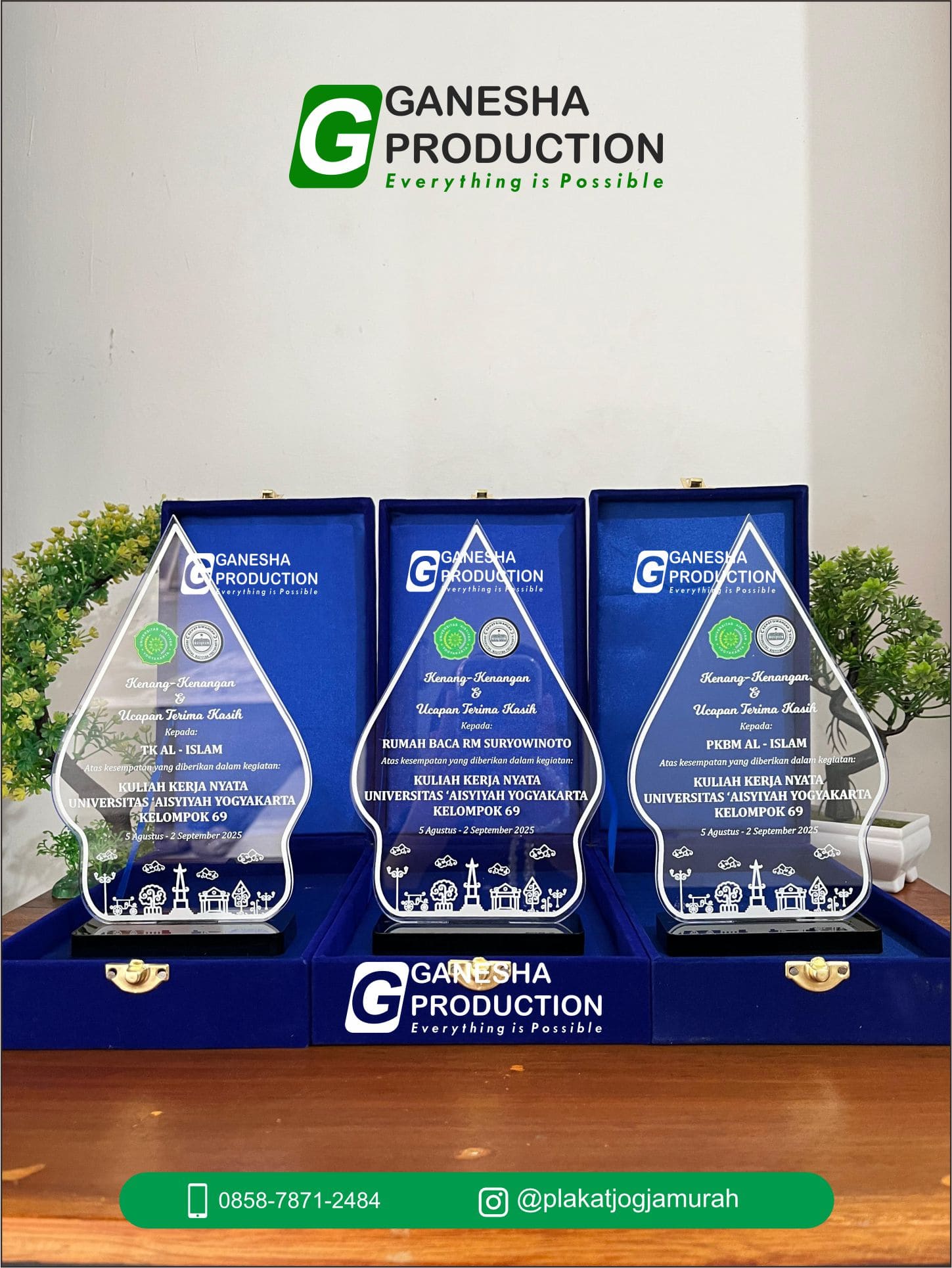 Plakat Akrilik Gunungan Custom Universitas ‘Aisyiyah Yogyakarta